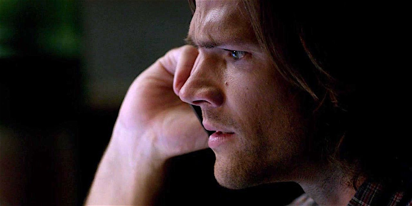 Sam Winchester on the phone in Supernatural.