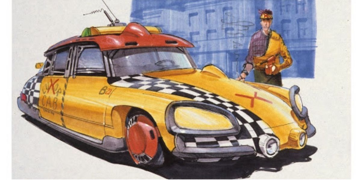 Back to the future futuristic taxi