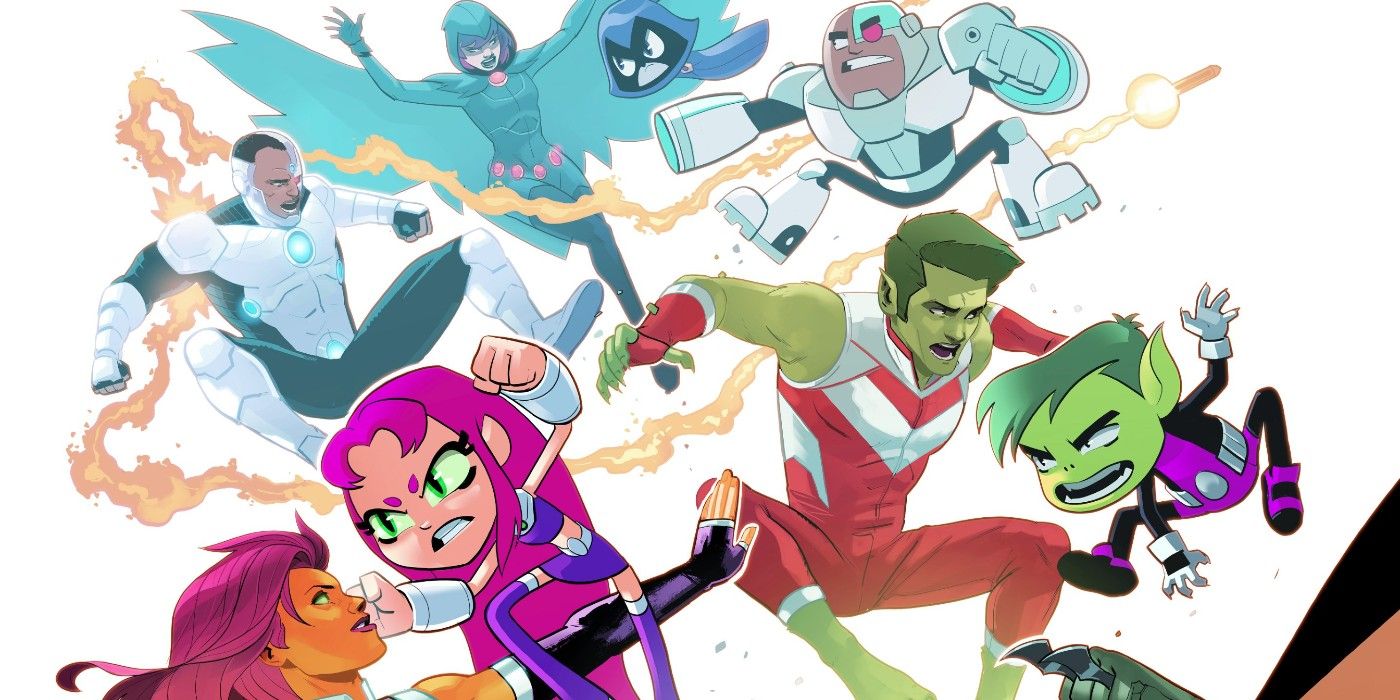 Teen Titans Battle Teen Titans Go! In Epic Crossover Art 8CB