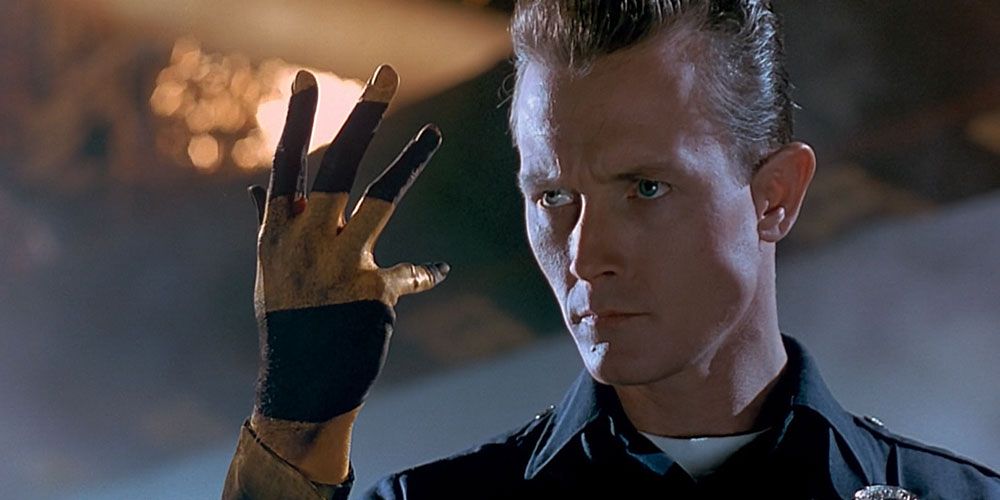 The T-1000 malfunctioning in Terminator 2: Judgment Day