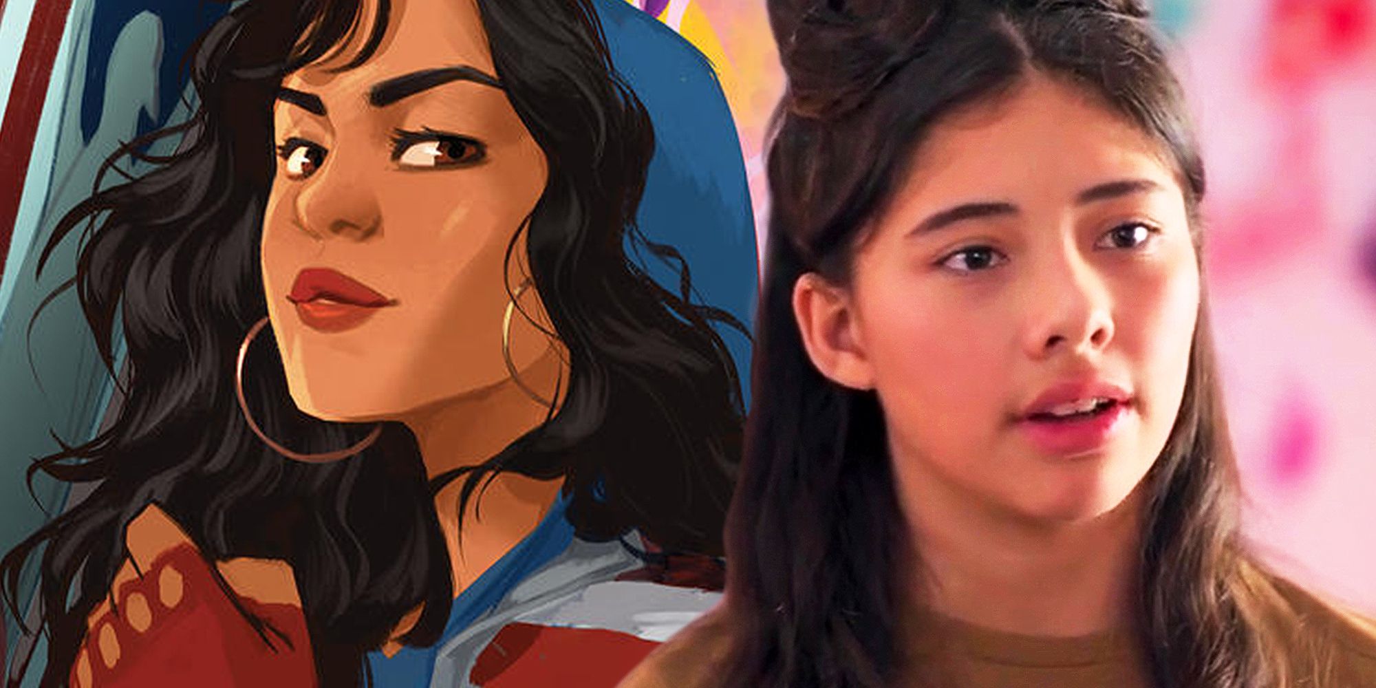 Blended image of Xochitl Gomez and America Chavez