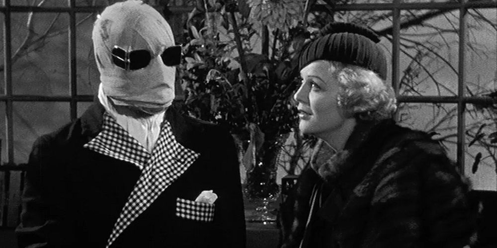 Jack Griffin speaking with Flora in The Invisible Man 1933