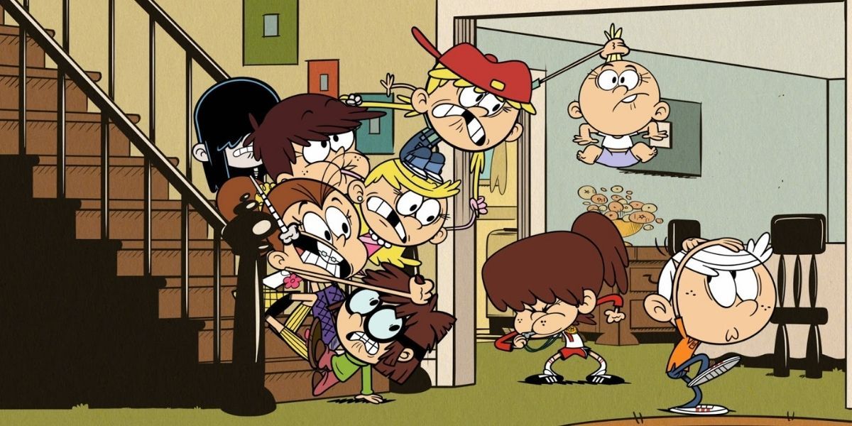 Characters from The Loud House in a house