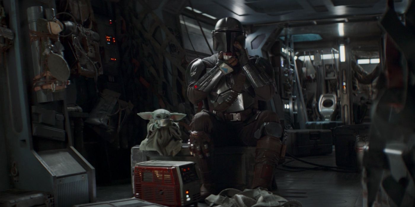 The Mandalorian and Baby Yoda Eating