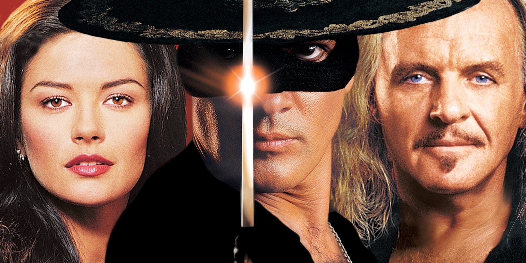 Catherine Zeta-Jones Antonio Banderas and Anthony Hopkins The Mask of Zorro