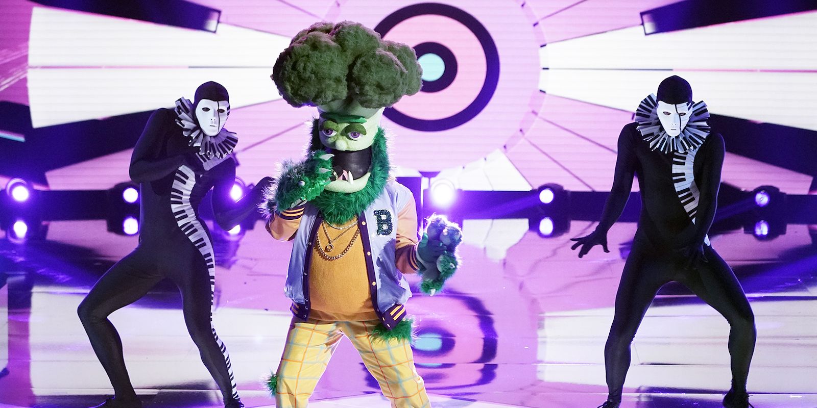 Broccoli performing on The Masked Singer