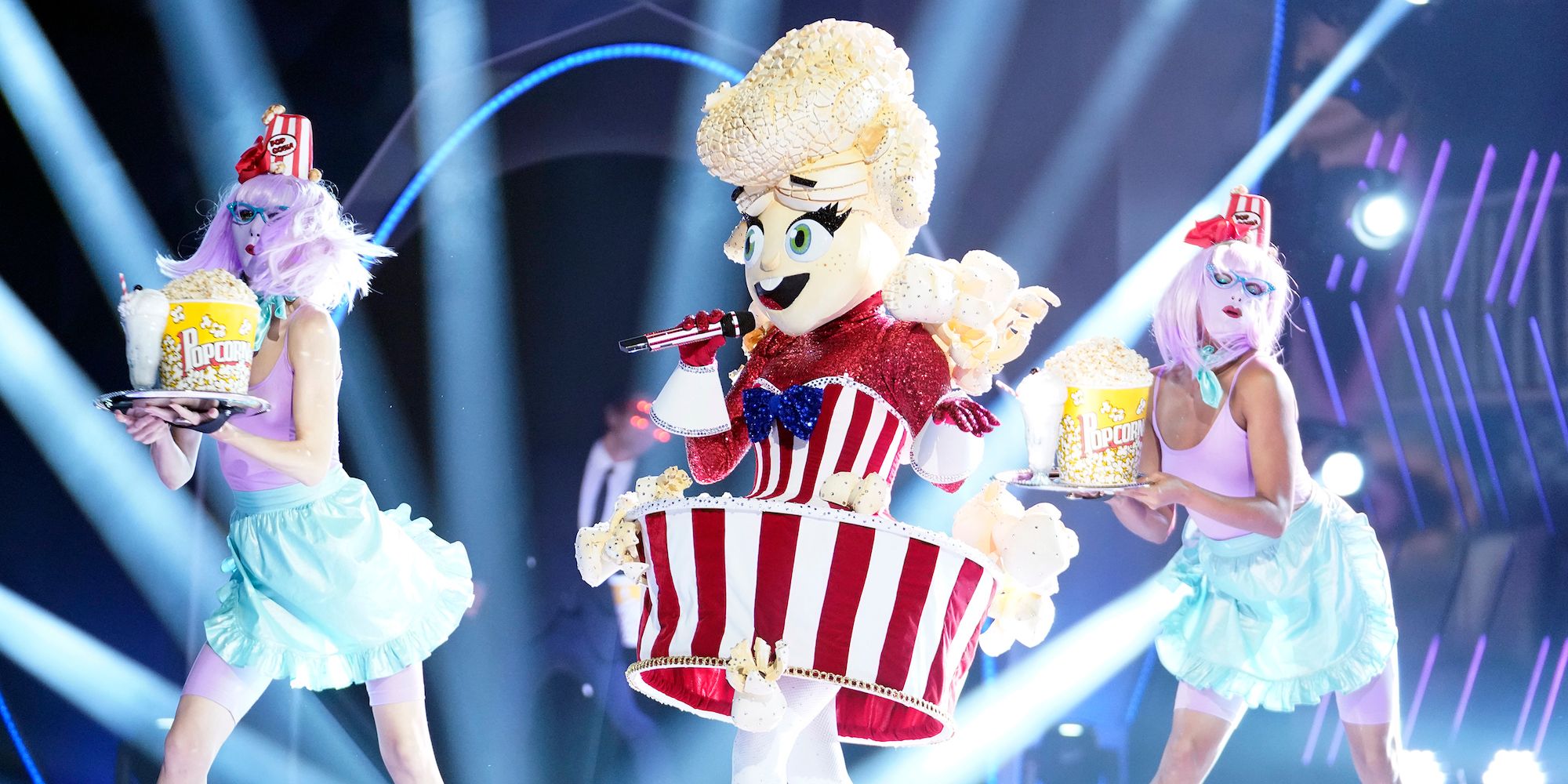 The Popcorn performing on The Masked Singer stage