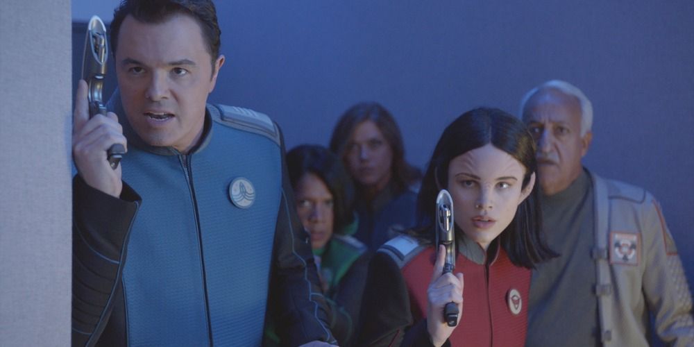 Seth McFarlane and cast in The Orville
