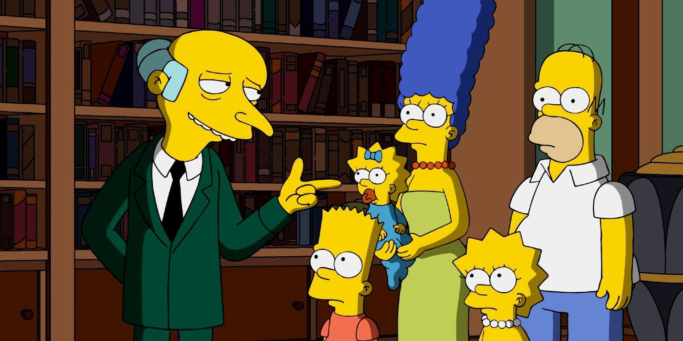 Mr Burns welcomes Homer and his family to his home 