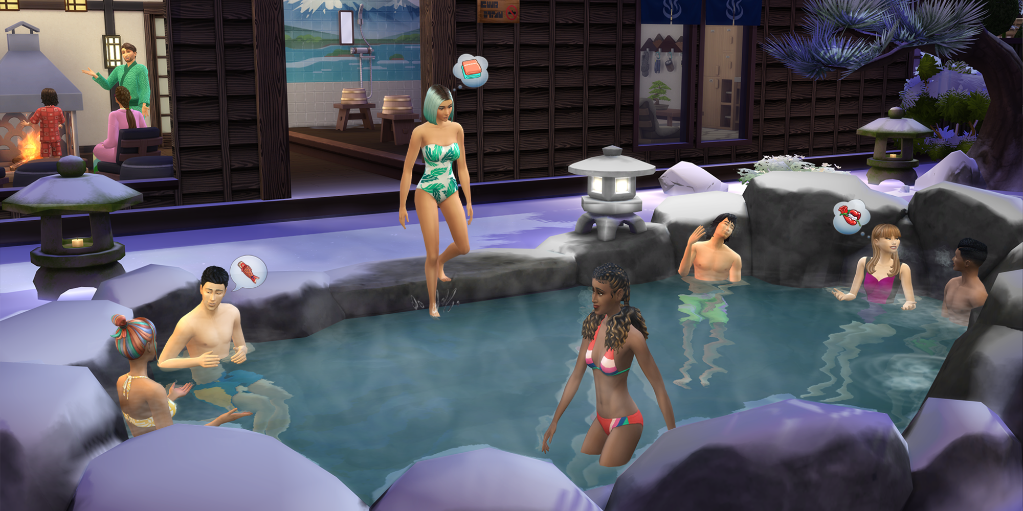 The Sims 4 Fuga da Neve nas Fontes Termais