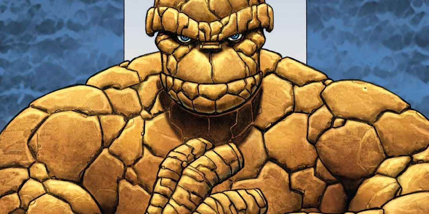 The Thing cracks his knuckles in a Marvel comic book.