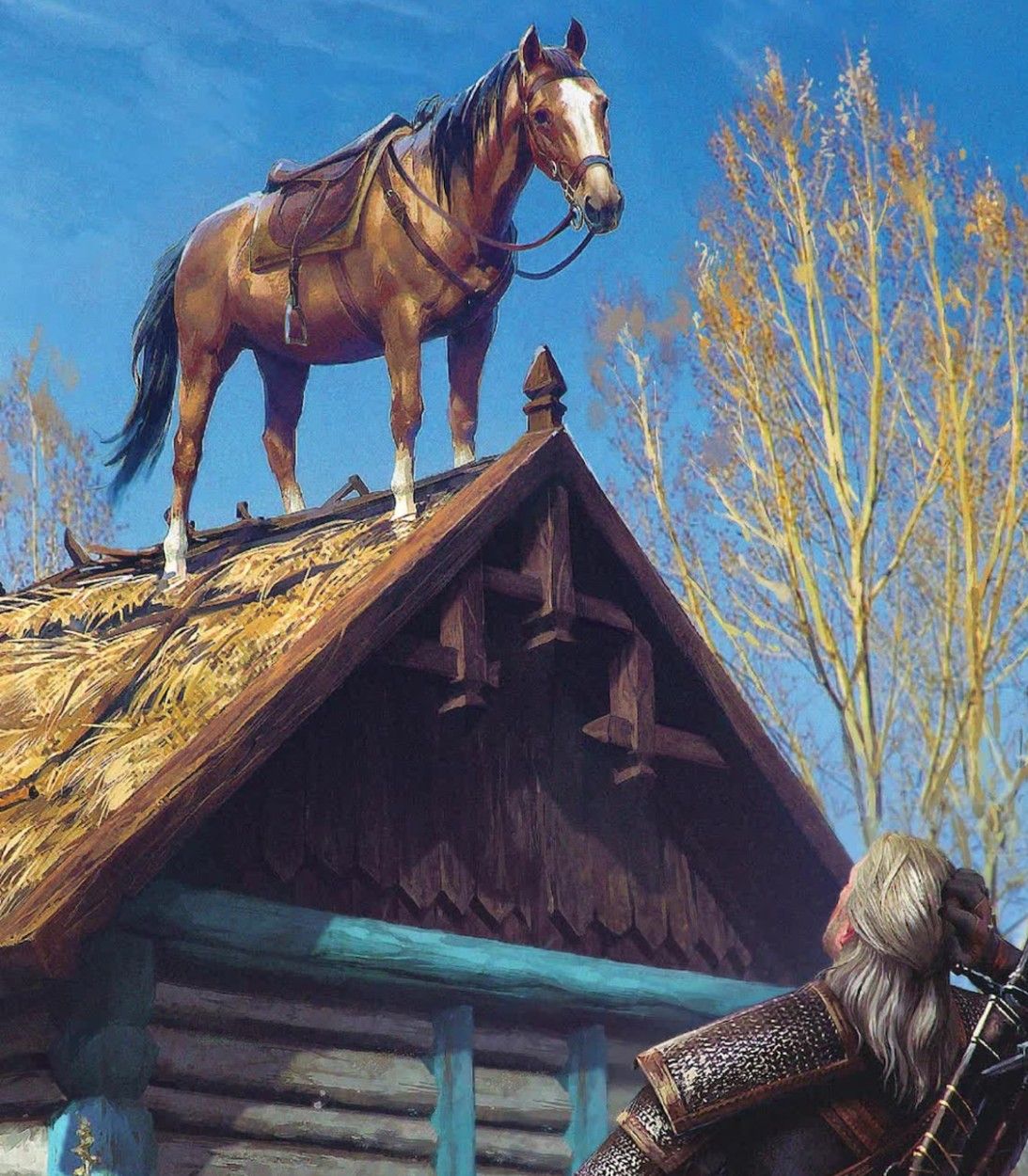 The Witcher Roach on Roof Vertical