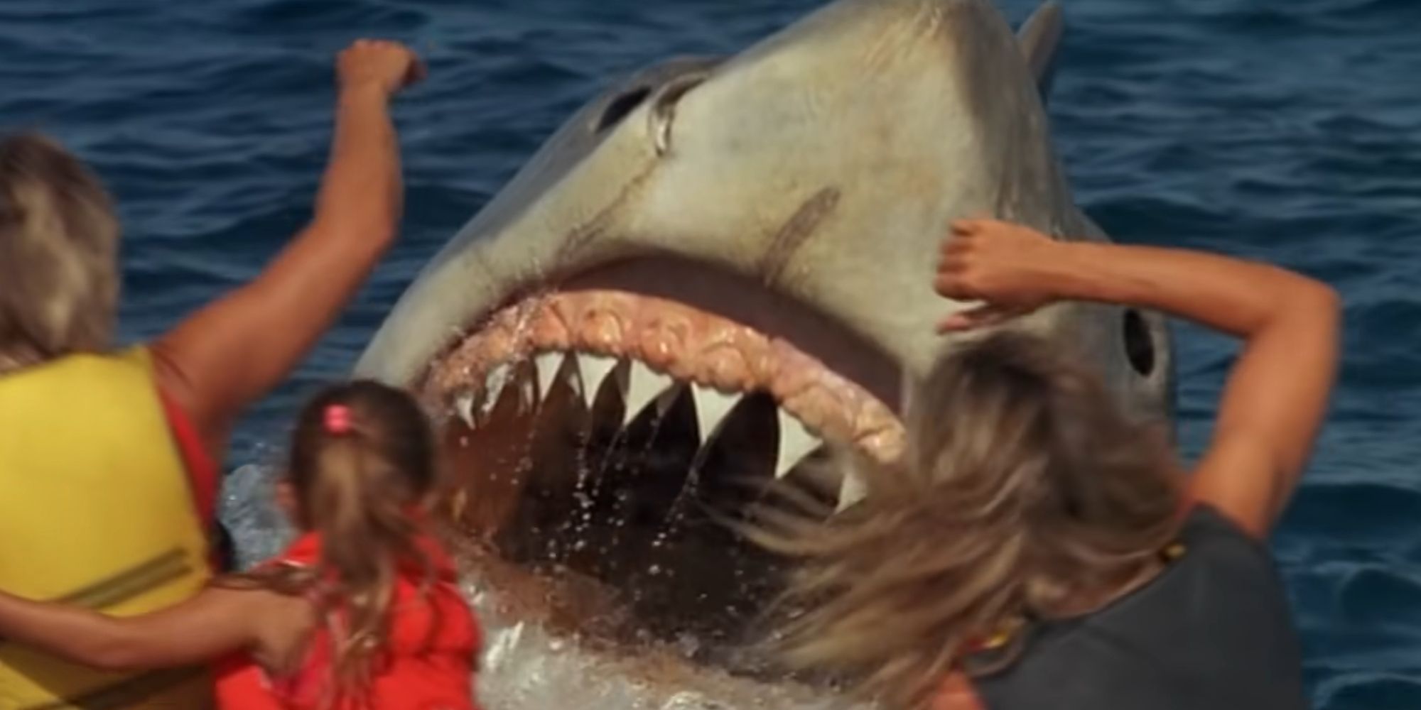 The shark attacking the Banana Boat in Jaws The Revenge