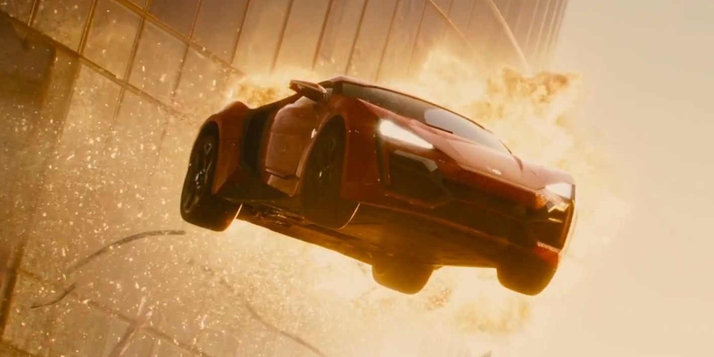The skyscraper car jump in Furious 7