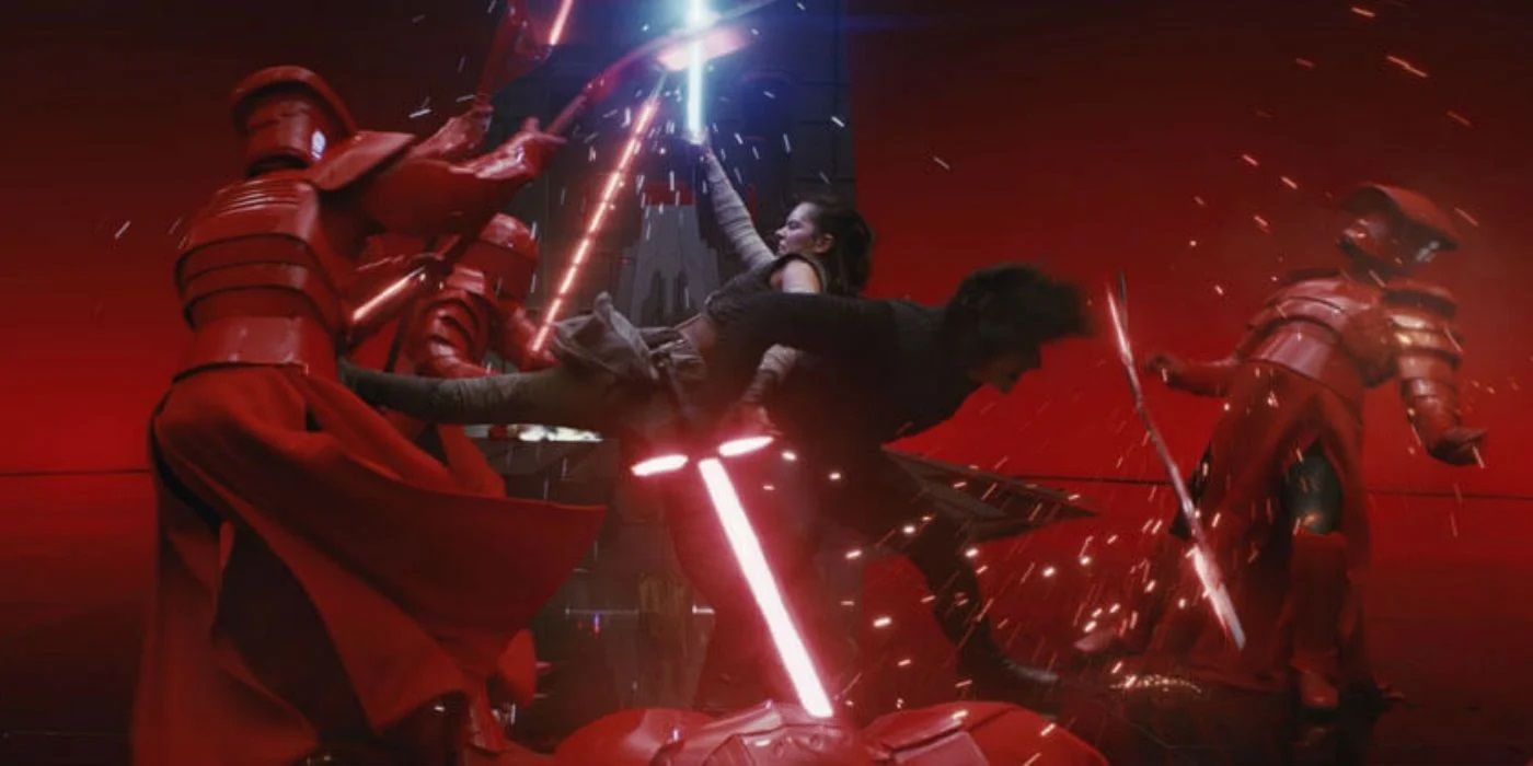 The throne room duel in The Last Jedi