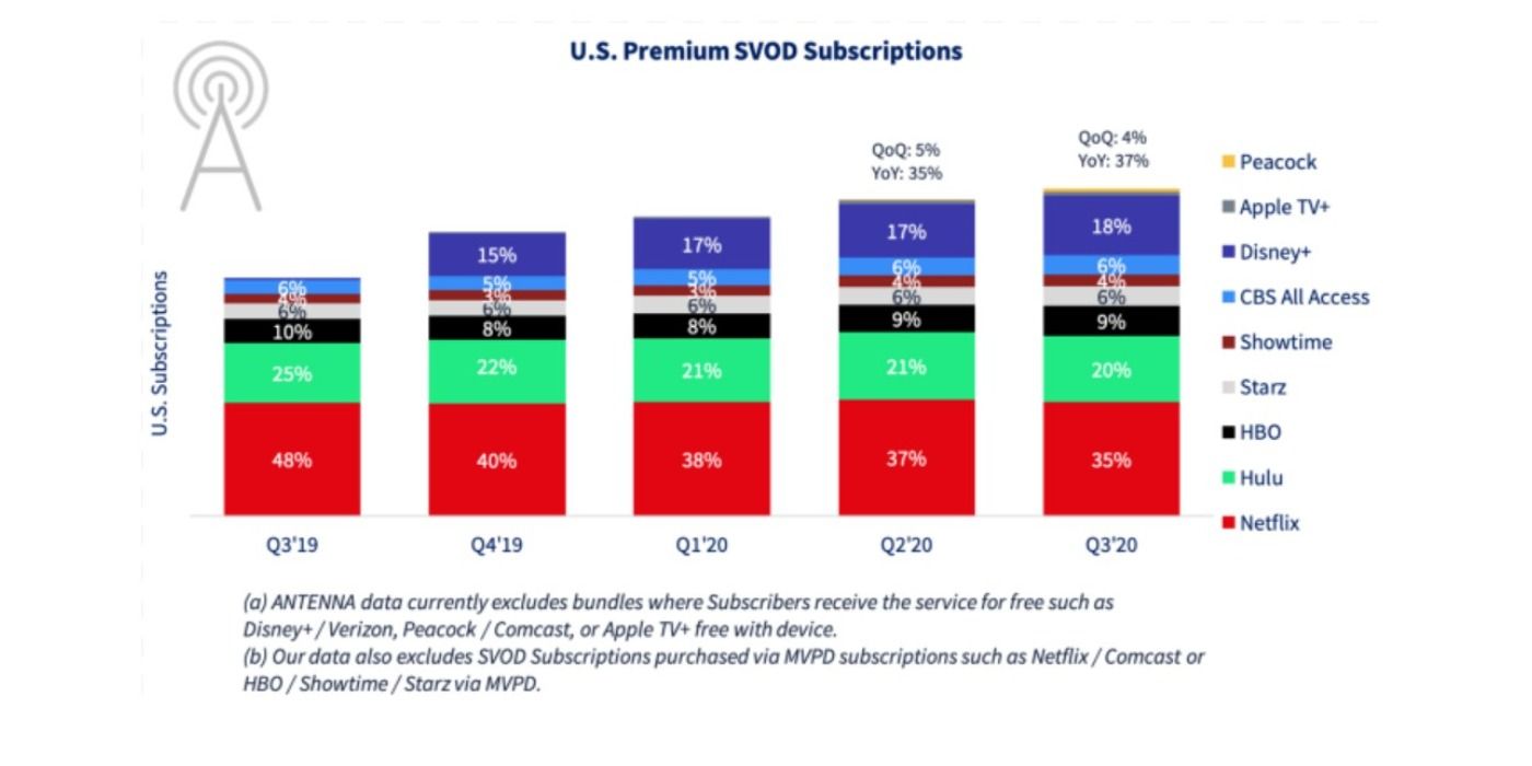 US Premium Streaming Service Subscriptions 2019
