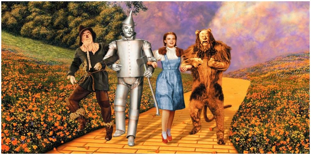 Wizard Of Oz Characters On The Yellow Brick Road