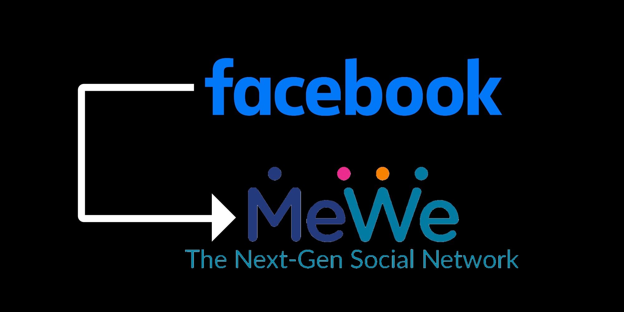 Facebook and MeWe logos