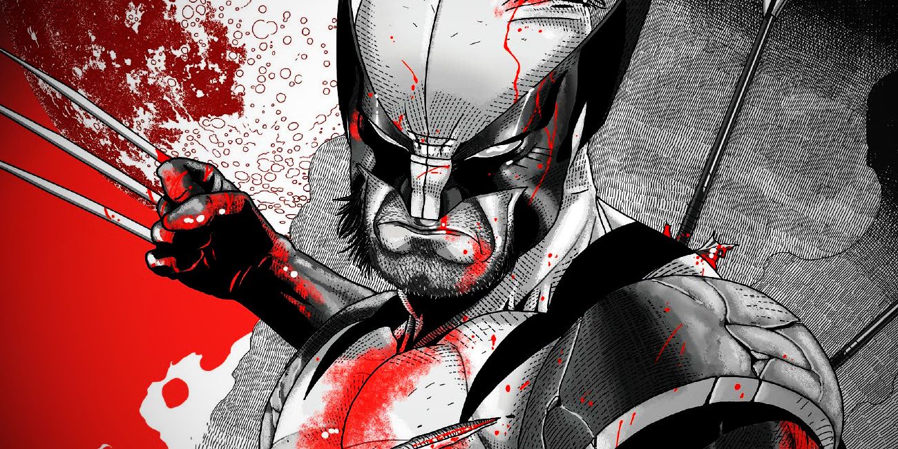 Wolverine Black White and Blood Comic Art