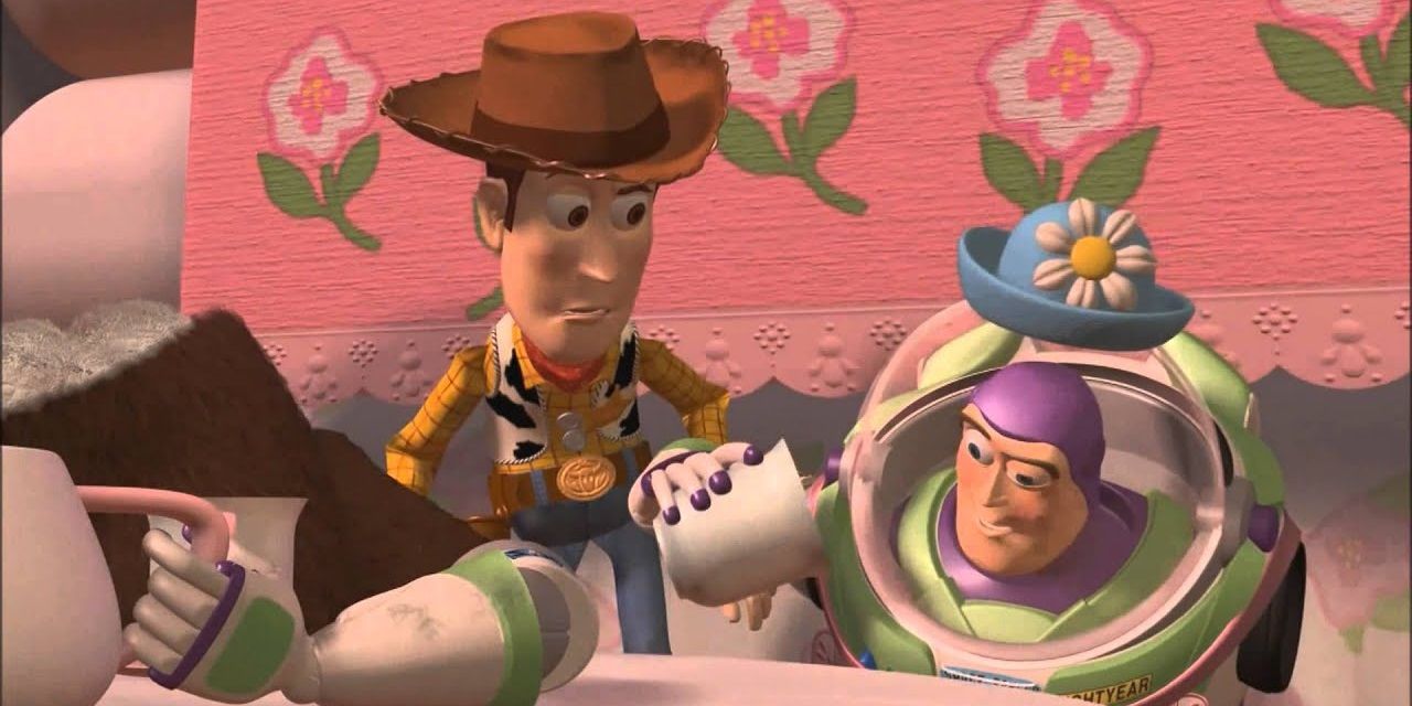 وودي وباز في حفل شاي في Toy Story