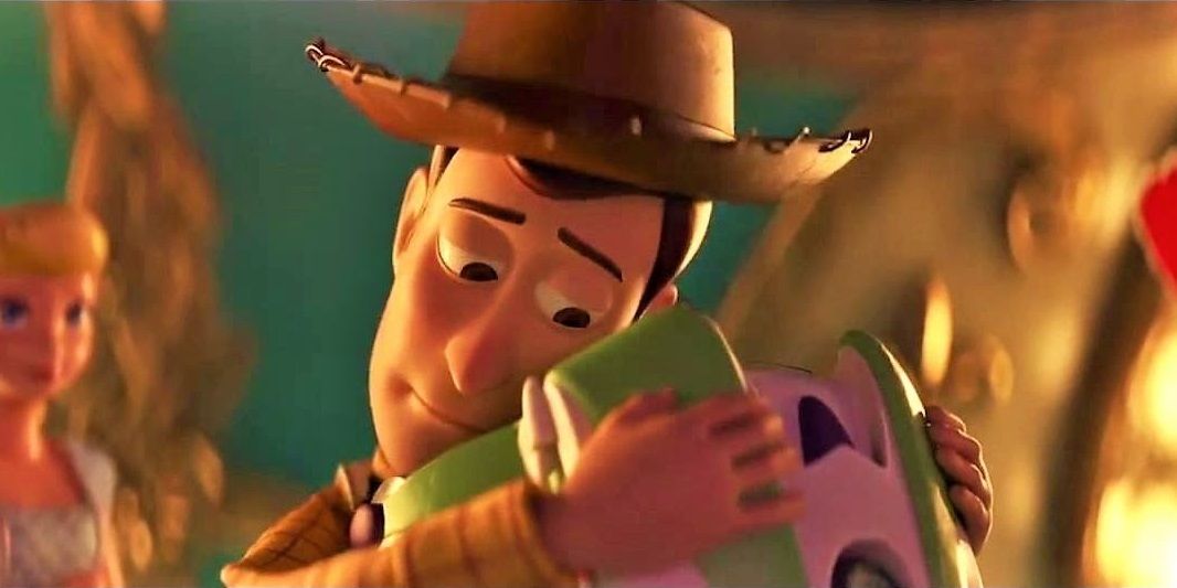 Woody and Buzz say goodbye in Toy Story 4