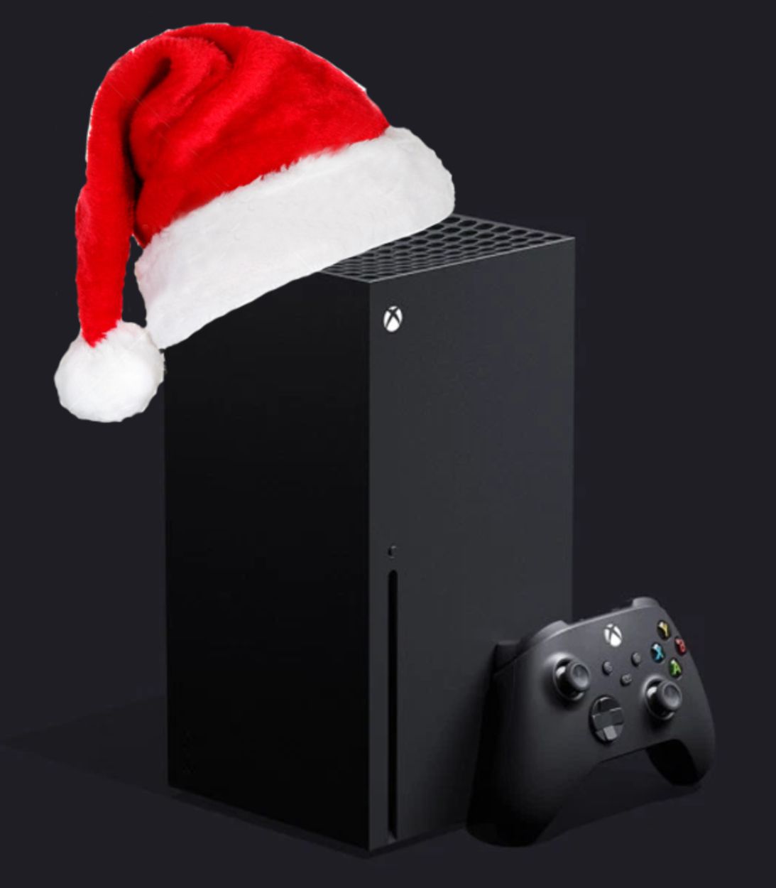 Xbox Series X Santa Hat Vertical
