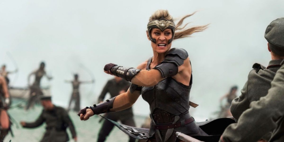Antope fighting as an Amazonian in Wonder Woman