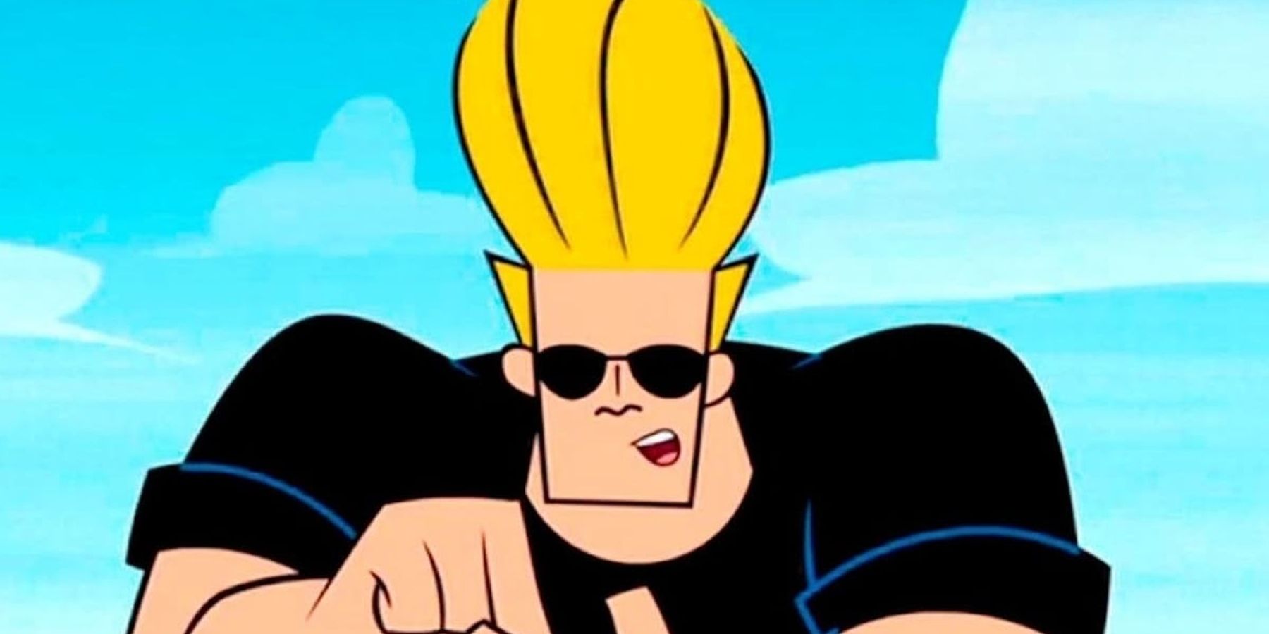 Johnny Bravo trying to look serious. 