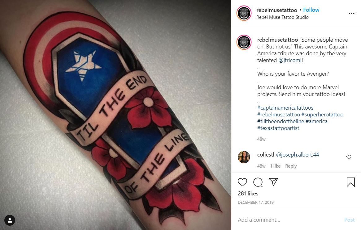 Captain America Tattoo by Rebelmusetattoo on Instagram