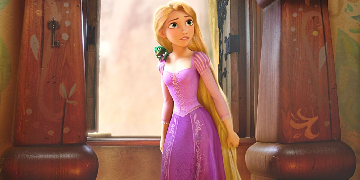 Rapunzel looking confused in Disney's Tangled