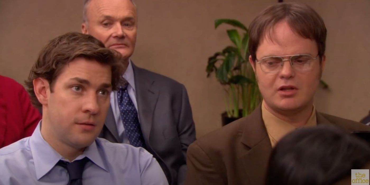 dwight and jim in a meeting - the office