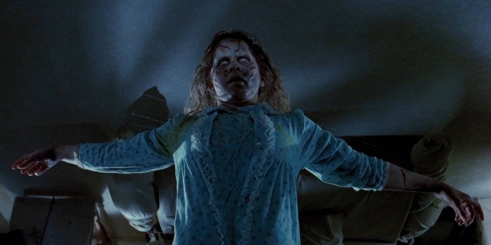 Regan rises from her bed in The Exorcist