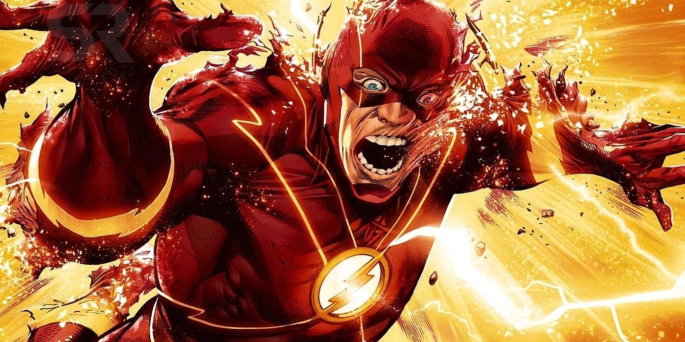 The Flash burning and screaming while being surrounded by lightning