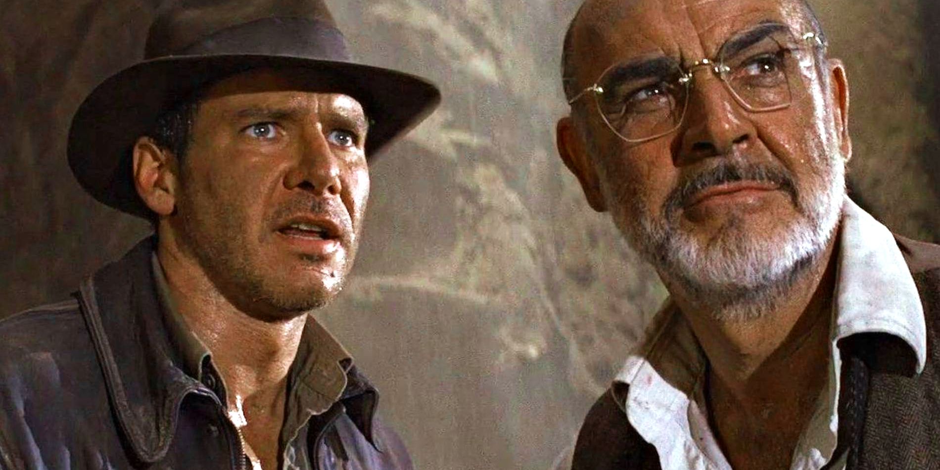 Indiana and Henry Jones inside a temple in The Last Crusade