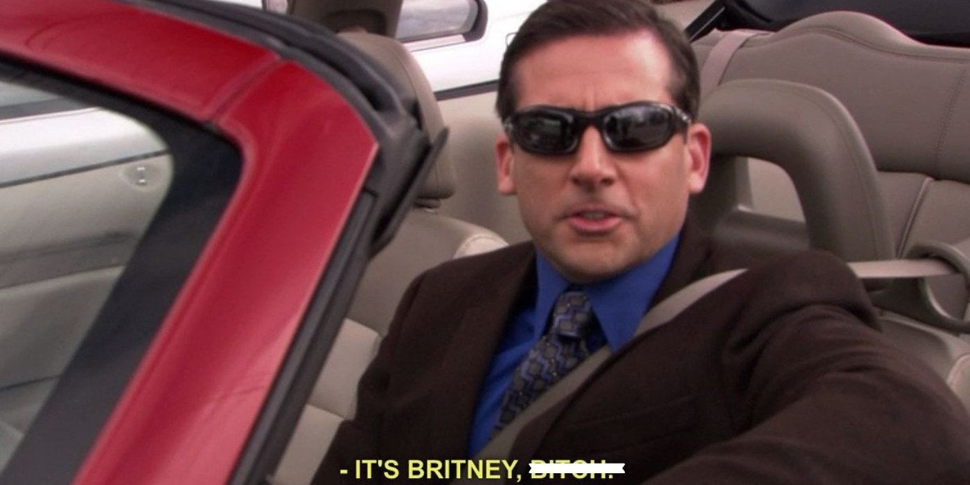 michael scott in his car listening to lady gaga - the office