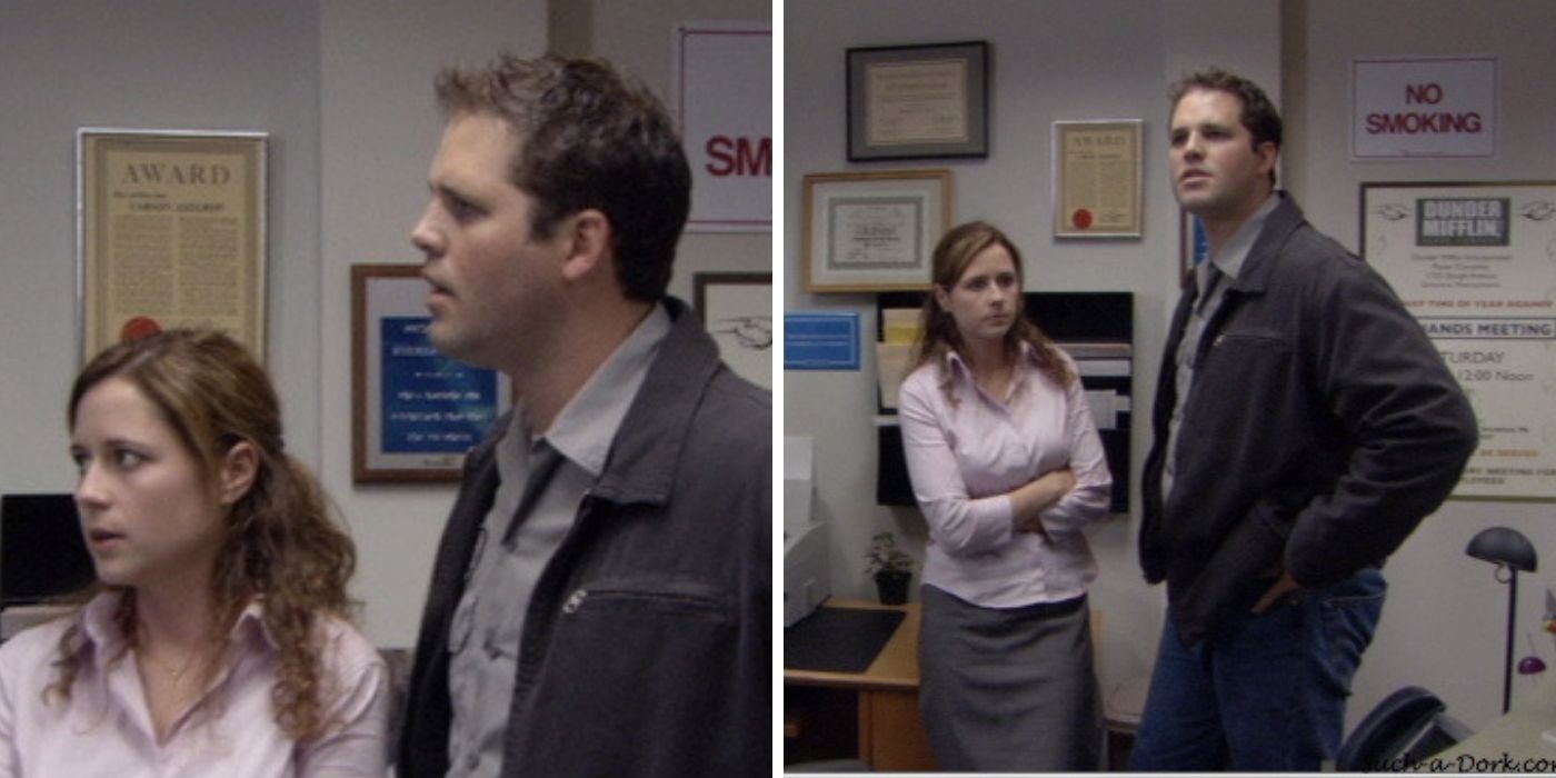 pam and roy in season one of the office