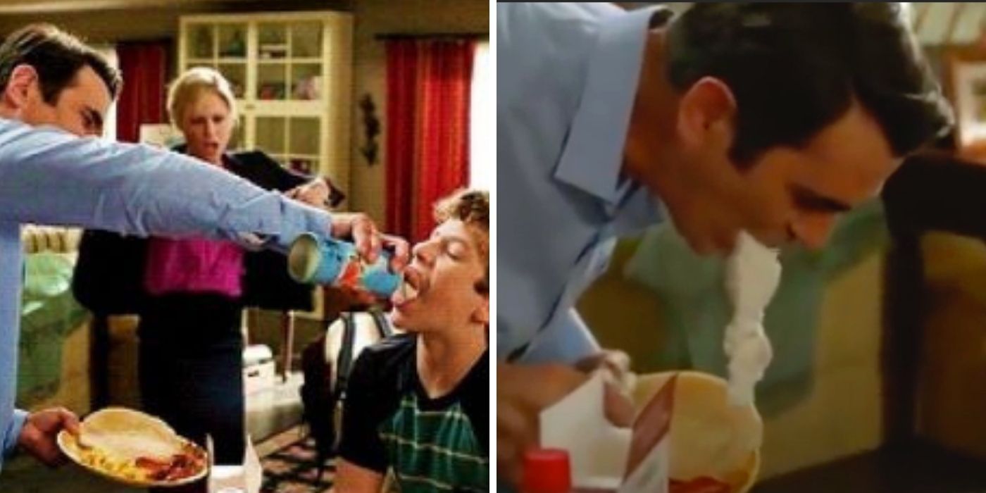 phil and whipped cream blooper - modern family