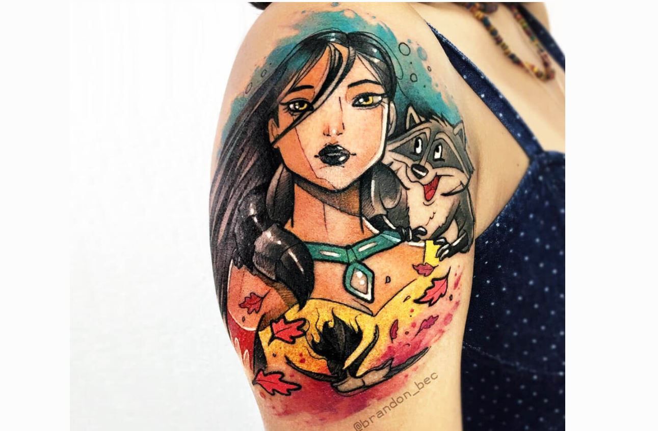 Pocahontas tattoo by Brandon Bec