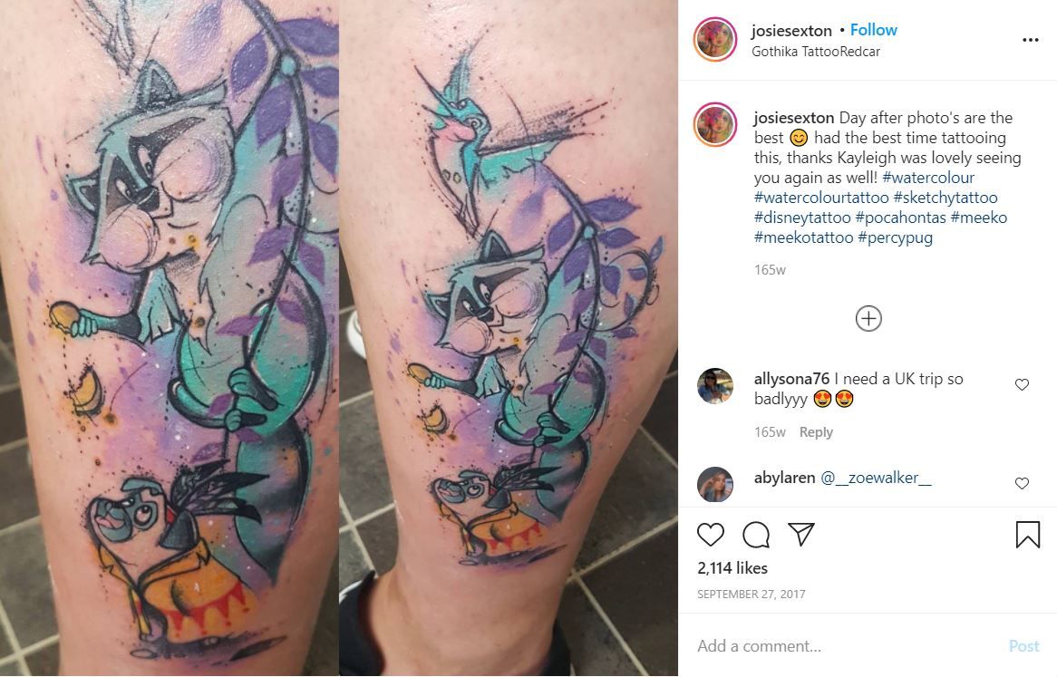 Pocahontas tattoo by @josiesexton on Instagram