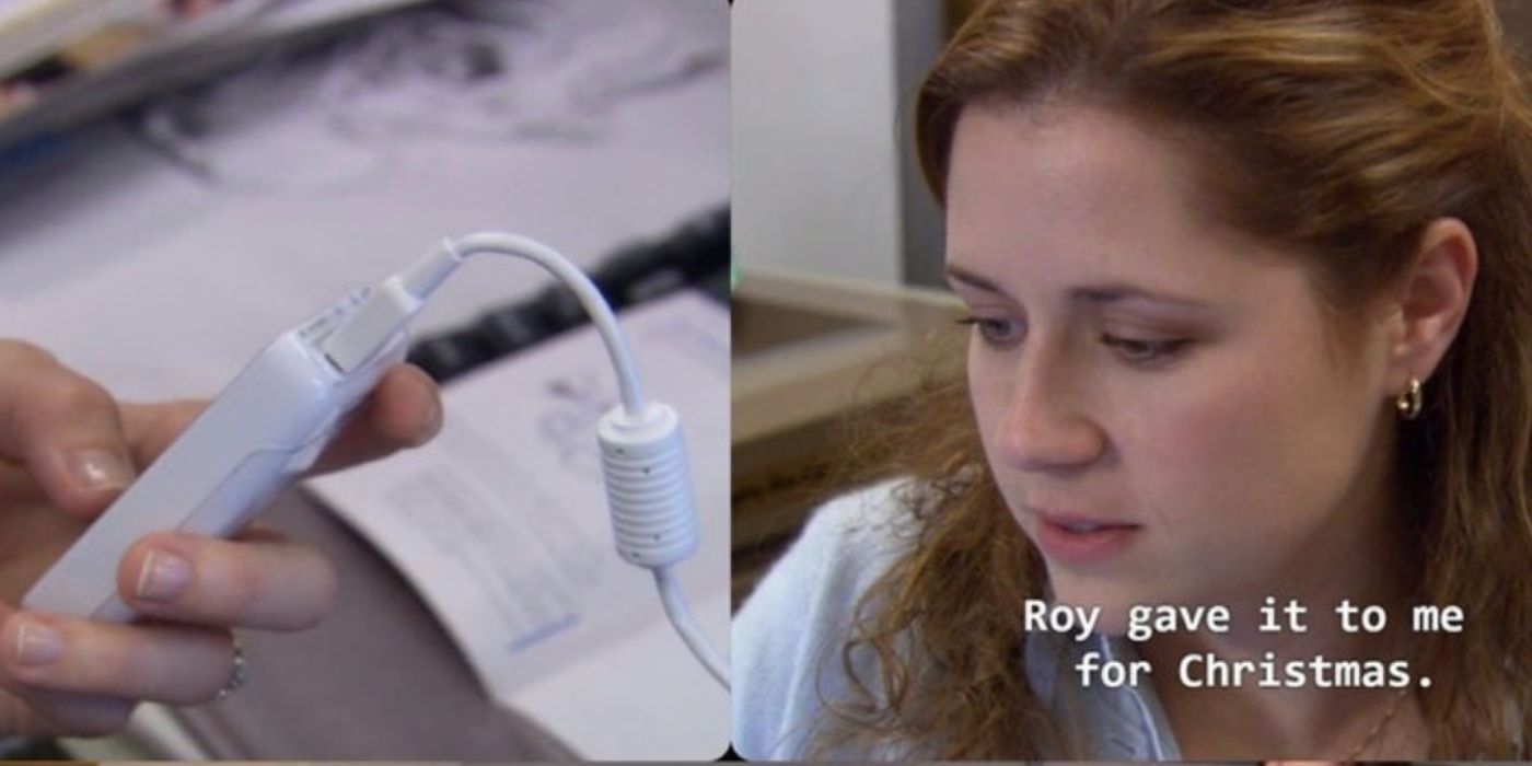 roy gave pam an mp3 player instead of an ipod - the office