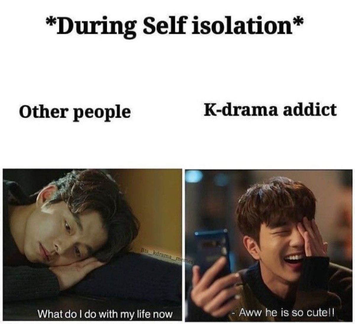 Kdrama and self isolation meme