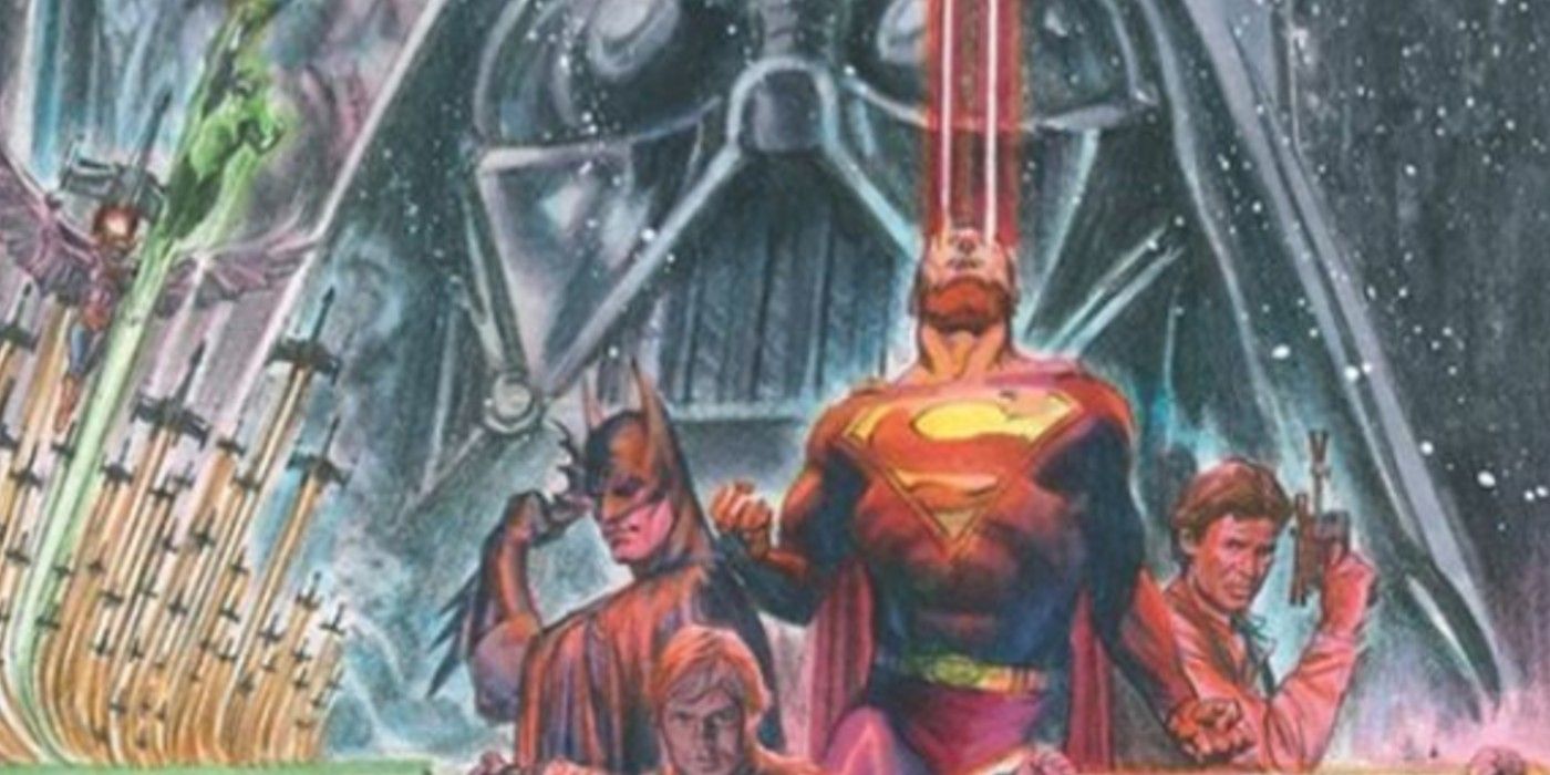 aspecto lección Matemático Star Wars & DC Crossover Art Unites Heroes Against Vader & Darkseid