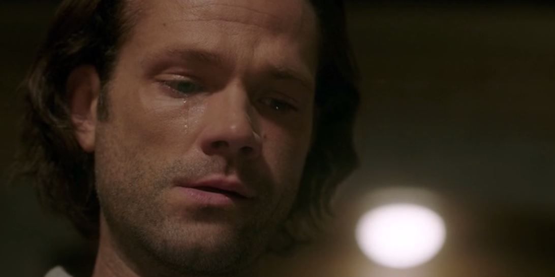 Sam crying in Supernatural