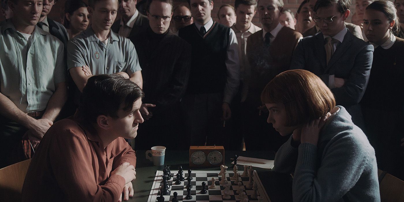 Harry Beltik and Beth Harmon Play Chess in The Queen's Gambit