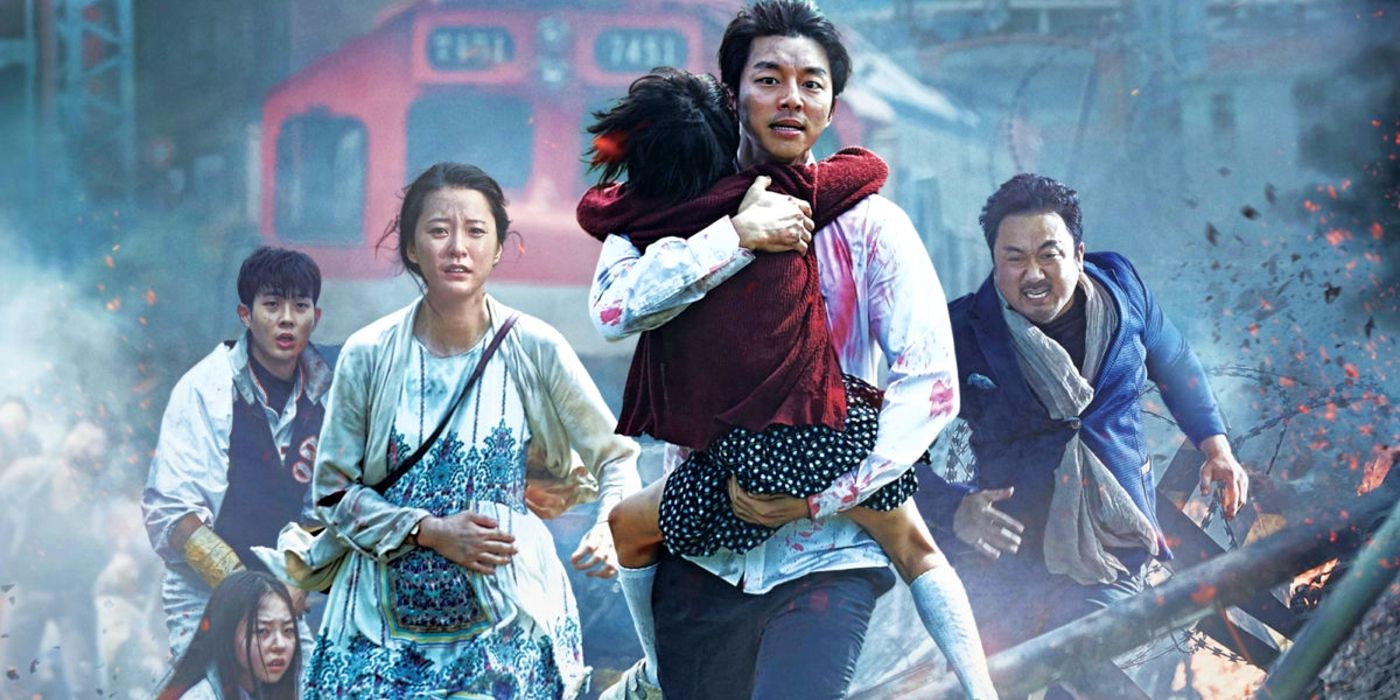 Poster for Train to Busan showing people running
