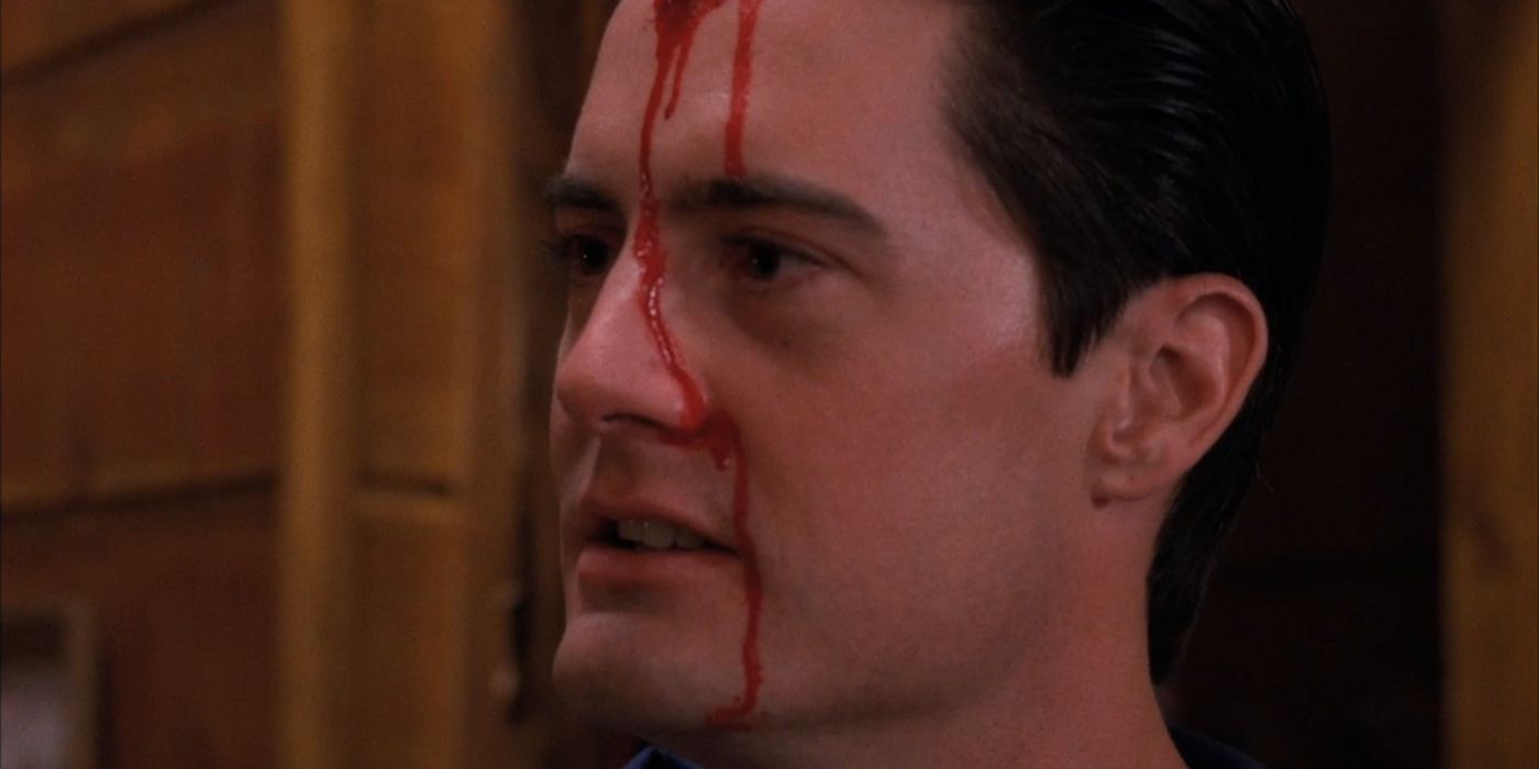 Dale Cooper with blood on his face in Twin Peaks: Fire Walk with Me.