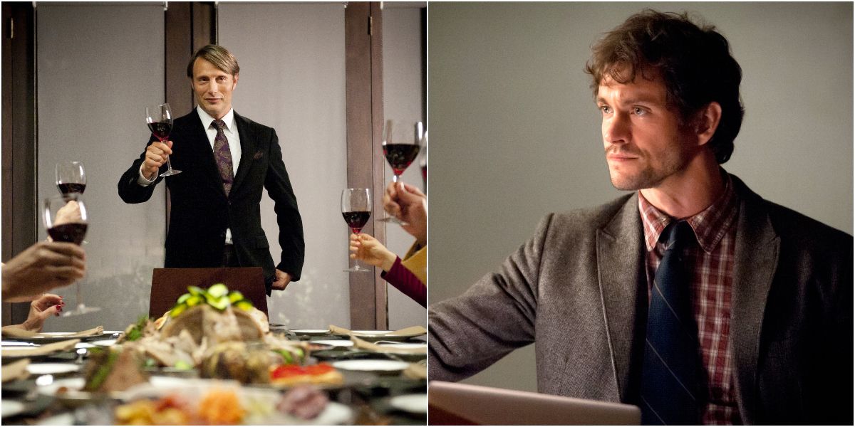 Hannibal hosting dinner and Will teaching in Hannibal show 