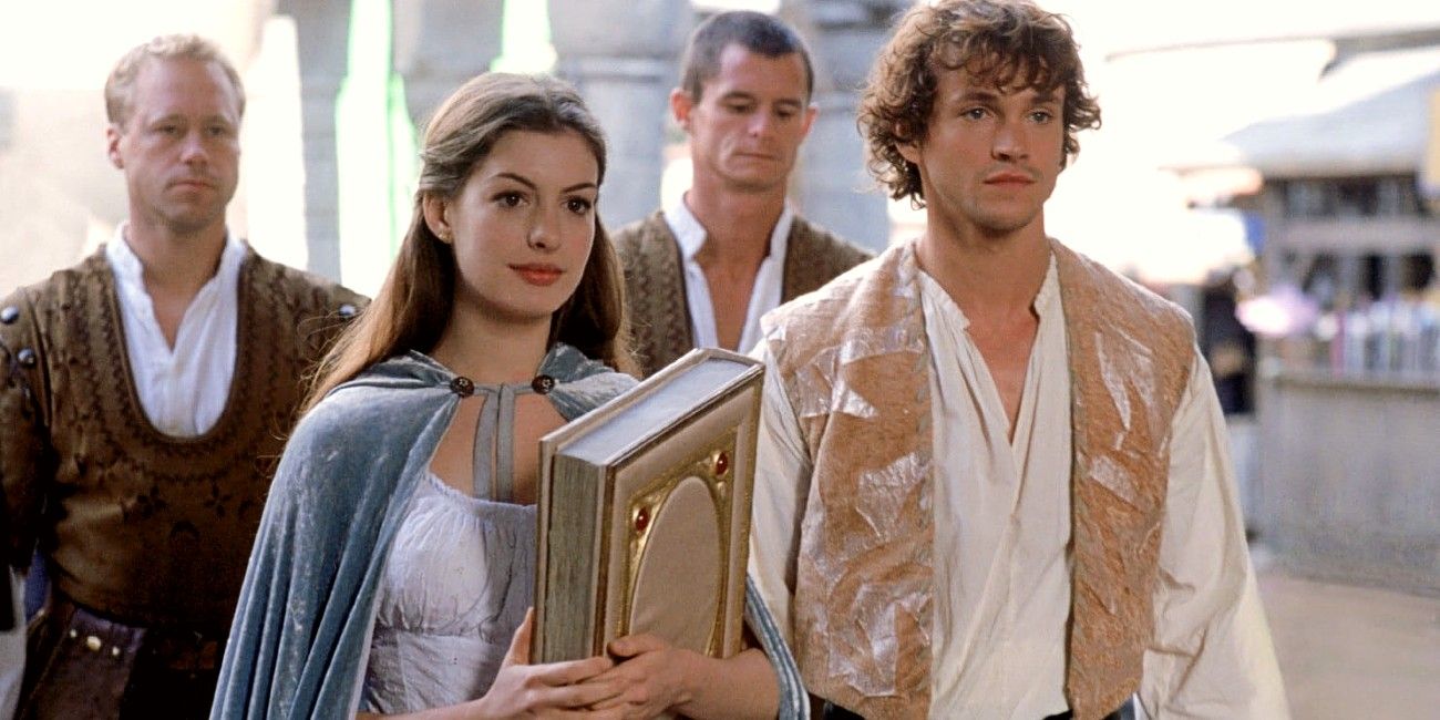 Anne Hathaway and Hugh Dancy as Ella and Prince Char
