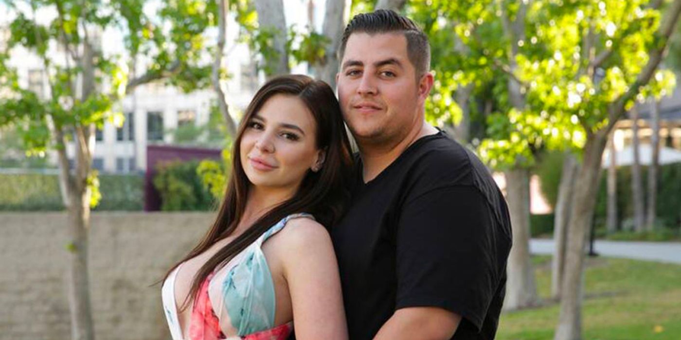 Anfisa and Jorge pose for a photo for 90 Day Fiance
