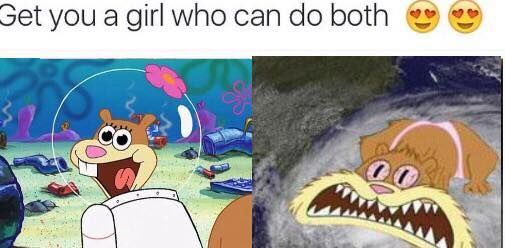 A girl who can do both Sandy Meme SpongeBob SquarePants
